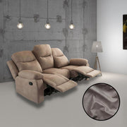 Sofá Chicago 3 plazas reclinable gris plata Ranger 10