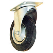 Rueda industrial de goma con rodamiento de rodillos de 125 mm y placa giratoria