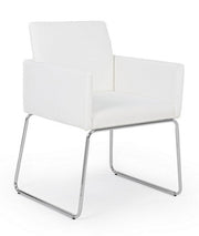 Silla con reposabrazos en símil piel Blanco SIXTY 60x54x h80.5 cm