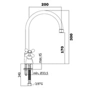 Grifo de cocina bimando blanco 30x20x4,3 cm
