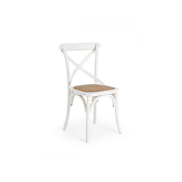 Silla retro de madera blanca