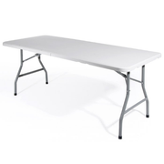 Mesa plegable plegable blanca 180x74xh74 cm exterior catering picnic