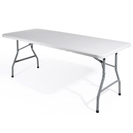 Mesa plegable plegable blanca 180x74xh74 cm exterior catering picnic
