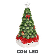 Árbol de cerámica verde con led cm16x15,5h30,5
