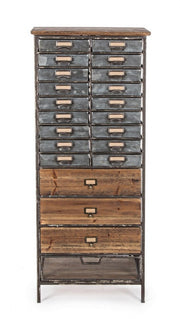 OFFICINA cómoda de acero y madera 129,5h cm