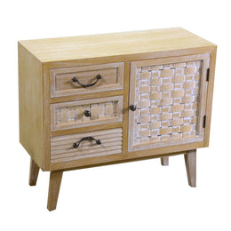 Muebles de madera natural 1 Anta + 3 Cajones 30 x 70 x H 60 cm