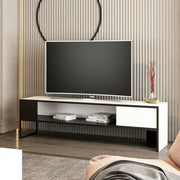 Mueble tv Concord blanco y negro 150x35xh.42 cm.