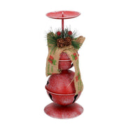 Portavelas metal rojo 1p cmø10,5h26,5