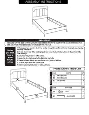 Cama individual de metal blanco cm 90 xh 200