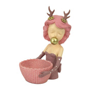 Mujer resina rosa cm21x15,8h29,3