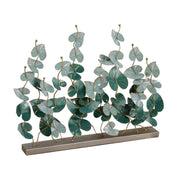 Decoración metal verde oro cm85x19,7h67