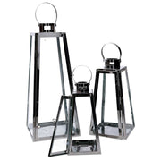 Farol cuadrado metal plata 1-3 cm20,5x20h47
