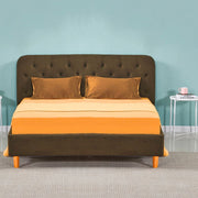 Cama Matrimonial con Almacenamiento Idra Cappuccino, Cabecera con Botones, 170 cm x 207,5 cm x 114 cm