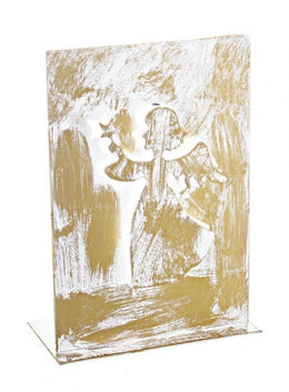 Soporte de Metal Dorado para 8 Velas en Forma de Ángeles