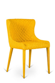 Silla en tejido amarillo 58x50,5x83h cm