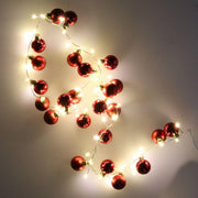 Esfera roja cable luz 48 led blanco calido alimentacion fija cm ø4x120