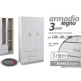 Tre Wardrobe Tre Bianco con cajones 120 x 52 x 190 H CM CM