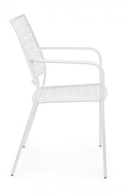 Silla de exterior Jodie blanca con reposabrazos