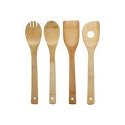 Set de 4 utensilios de cocina en bambú natural