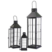Farol cuadrado metal negro 1-3 cm26x26h87,5