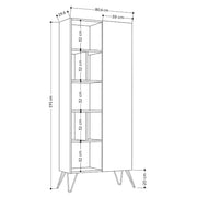 Librería Jedda roble con puerta antracita 80,6 x 29,6 x 191 cm