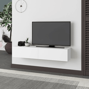 Mueble de TV suspendido Francy blanco con puertas abatibles