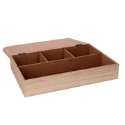 Caja de té de madera marrón rectangular cm20x6x29
