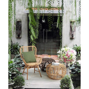 Mesa de centro de exterior de ratán marrón DORADAL puf diámetro 65x h44 cm