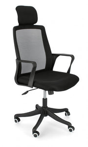 Silla de oficina con reposabrazos Laurent negra
