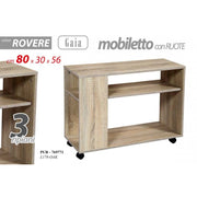 Muebles de TV con rueda de roble enjambre 80 x 30 x 56 h cm