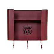 Estante de metal rojo bristol 2 estantes con colgador cuadrado de 3 plazas cm30x10h30
