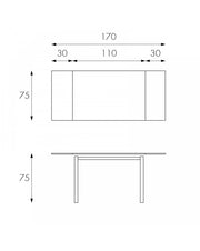 Mesa extensible 110-170 x 75 cm - Baud