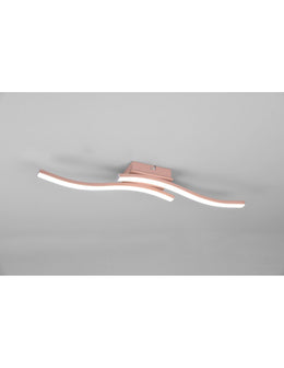 Diseño de luz de techo Varilla doble Led 4000k Route Rose Gold Trio Lighting