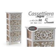 Costores de cajones de múltiples usos 5 Cajones de madera 40 x 29 x 90 H CM