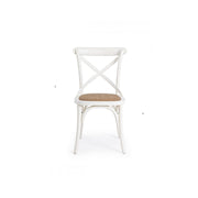 Silla retro de madera blanca