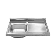 Fregadero de cocina con escurridor derecho en encimera acero 50x80 cm