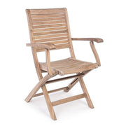 Silla de madera estilo natural con reposabrazos