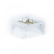 Mesa desayunador cama blanca con patas plegables 60 x 60 x 29 h cm