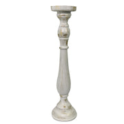 Candelabro de madera blanco portavelas cmø11,5h47