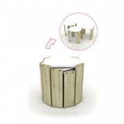 Mesas de centro plegables triples de roble con tapa multiusos blanca