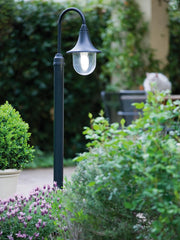 Soporte de lámpara transparente de termoplástico, 60mm de diámetro, altura máxima de la lámpara 150mm, IP43 negro