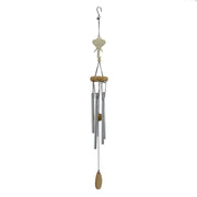 Campana de madera de metal blanco elefante cm6x6h65