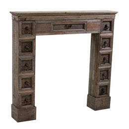 Chimenea de madera marrón con cajones cm108x18h101