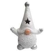 Papá Noel de resina blanca con luz cm26,5x19,5h38