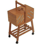 Banco de trabajo n.20 nogal cm34xh47-57x20 con ruedas de haya made in italy