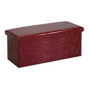 Baúl rectangular ecopiel roja cm76x40x41