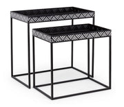 Conjunto de 2 mesas de centro de metal negro Inky