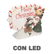 Escrito en resina blanca roja con led cm45x12h36