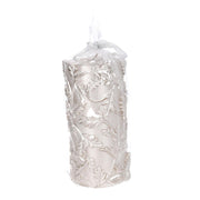 Vela de parafina champán hojas en relieve cm ø7h15