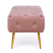 Mueble banco otomano rosa con patas 103x46x40h cm